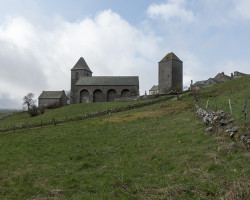 Aubrac, the village. To Saint-Côme-d’Olt. France.