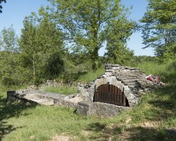 An old wash house and a well. To Cajarc. France. An old wash house and a well. To Cajarc. France.
