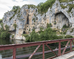 Cliffs with caves. Cliffs with caves.