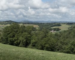 New views. To Huart-Mixe. Via Podiensis. France. New views. To Huart-Mixe. Via Podiensis. France.