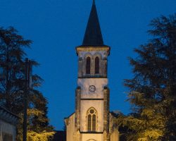 The church in Huart-Mixe, in front of the hostel. Via Podiensis. France. The church in Huart-Mixe, in front of the hostel. Via Podiensis. France.