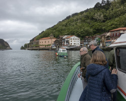 Boat over Ría de Pasaia. Boat over Ría de Pasaia.