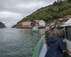 Boat over Ría de Pasaia. To San Sebastian. CAmino del Norte. Spain. Boat over Ría de Pasaia. To San Sebastian. CAmino del Norte. Spain.