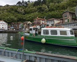 Boat over Ría de Pasaia. To San Sebastian. CAmino del Norte. Spain. Boat over Ría de Pasaia. To San Sebastian. CAmino del Norte. Spain.