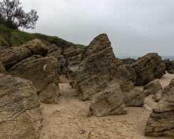 The path gets lost on a beach. To Santander. Camino. del Norte. Spain. The path gets lost on a beach. To Santander. Camino. del Norte. Spain.