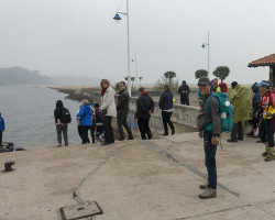 Another ferry. Two friendly Korean hikers. To Santander. Camino. del Norte. Spain. Another ferry. Two friendly Korean hikers. To Santander. Camino. del Norte. Spain.