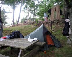 Trying to get clothes dry. But it's so humid that it's nearly impossible. And more rain is coming so I had to take everything in the tent. Trying to get clothes dry. But it's so humid that it's nearly impossible. And more rain is coming so I had to take everything in the tent.