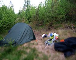 Not the best place to built the tent, in the middle of an old path, but I was too tired to try to find something better - and more comfortable. Vaggeryd. Sweden. Not the best place to built the tent, in the middle of an old path, but I was too tired to try to find something better - and more comfortable. Vaggeryd. Sweden.